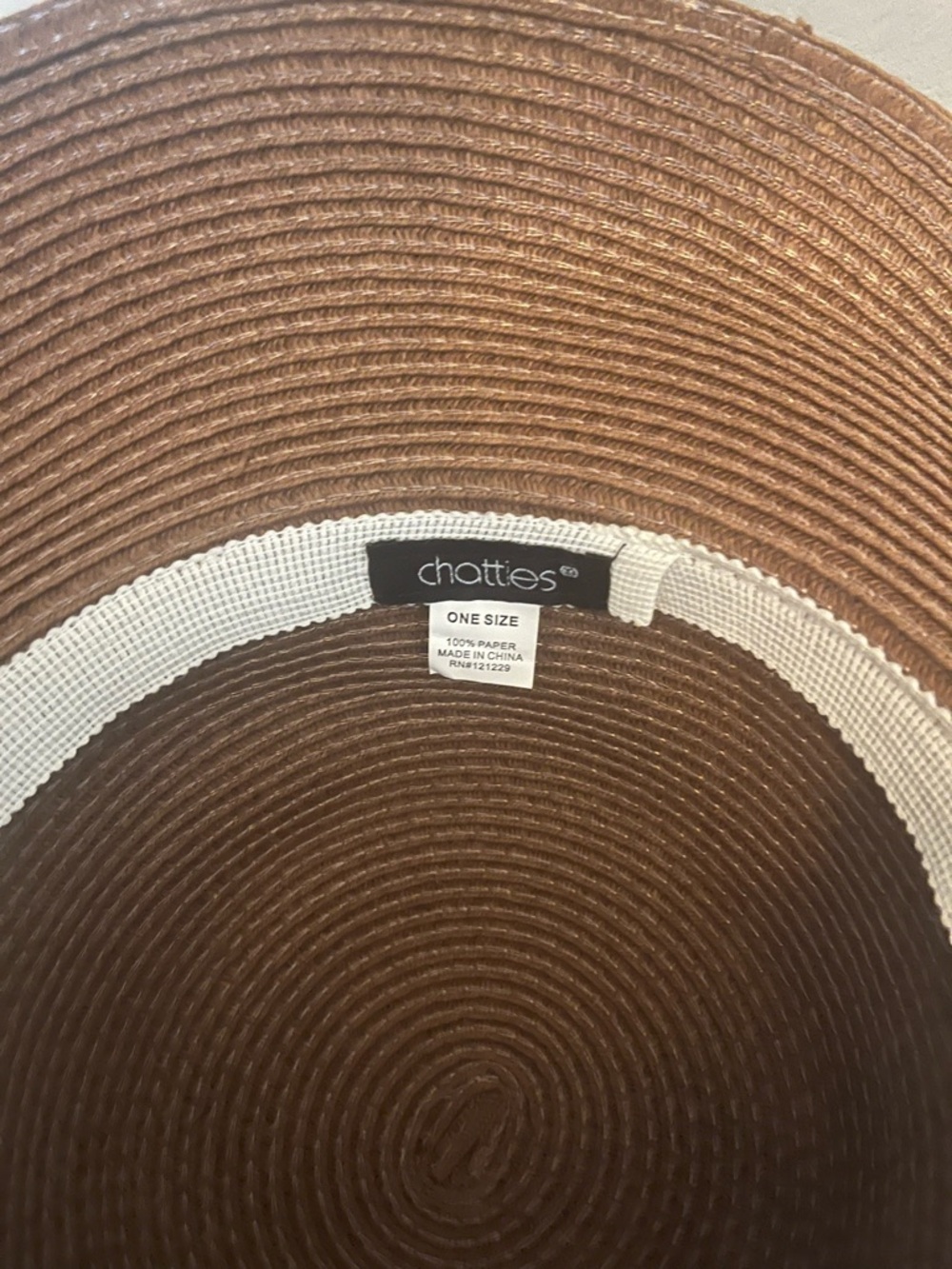 chatties Brown Braided Wide Brim Straw Sun Hat - Picture 5 of 5